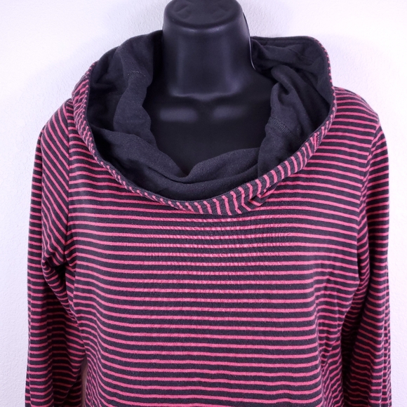 Lucy Red Striped Cowl Neck Sweater - Picture 2 of 6